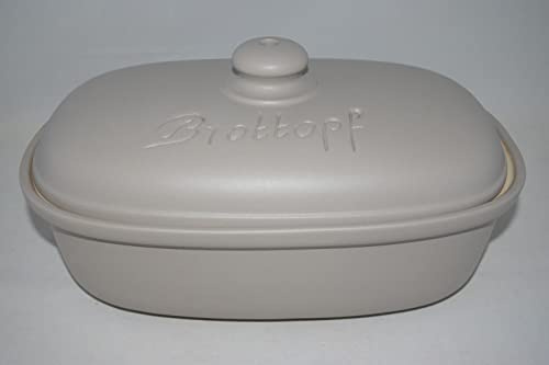 Töpferei Seifert Brottopf 30 cm Persa grau Oval, Steinzeug Westerwald
