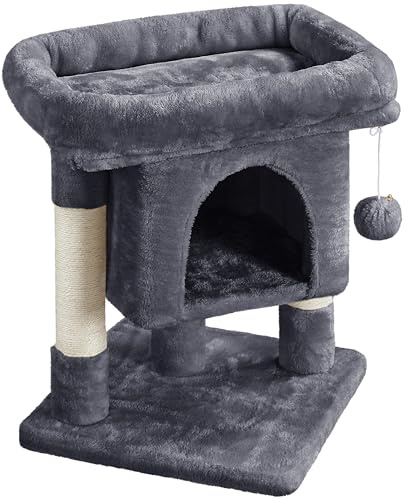 Abician Arbre à Chat Tour pour Chat Arbre Giffoir Stable et Design avec Plate-Forme Idéal pour Chat Gris Foncé