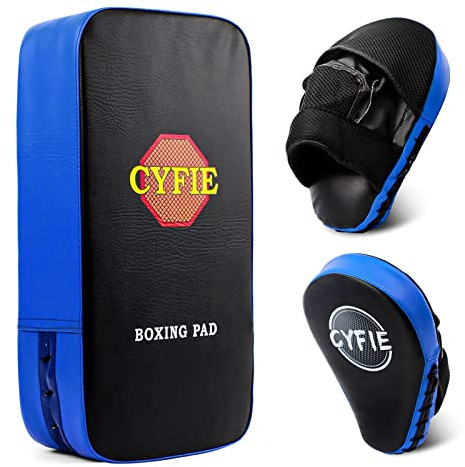 2-in-1 Boxing Pads Set, Punch Mitts & Kick Pad Combo for Kids & Adults, Adjustable MMA Training Gear for Boxing, Kickboxing, Karate & Taekwondo, Shock Absorbing, Indoor Outdoor Practice