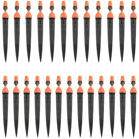 BGTXINGI 50Pcs(25Pairs) Micro Garden Irrigation Kit 360 Degree Adjustable Misting Drippers Atomizing Connector Spray Misting Dripped Closed Integral Emitter Nozzle Sprinkler Irrigation System
