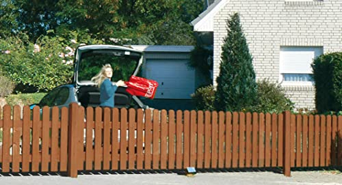 JODA asiatische Zeder Vorgartenzaun 180x80cm Zaun Holz Holzzaun Gartenzaun Walnuss Element Zederholz Zaunelement Massivholz Lattenzaun Friesenzaun Sichtschutz Braun, 36392