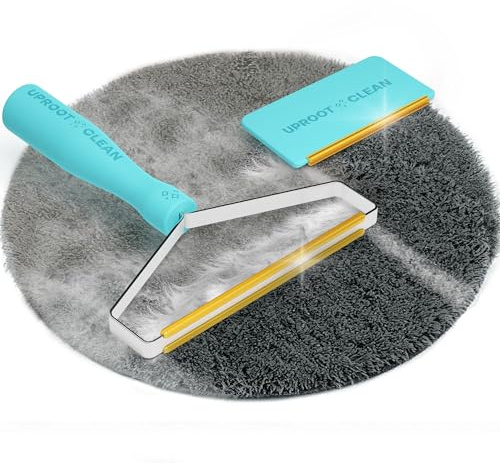 Uproot Cleaner Pro & Mini Cat Hair Remover - Special Dog Hair Remover Multi Fabric Edge and Carpet Scraper by Uproot Clean - Easy Pet Hair Remover for Couch, Pet Towers & Rugs - Gets every hair!