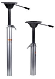 PONTTOR Stuhlfuß abnehmbar, Plug-In, schnelle Montage, höhenverstellbar per Gasdruckfunktion von 35-50 cm für Bootssitz Bootsstuhl Steuerstuhl Boot Yacht Marine