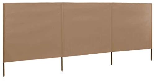 Higsose Cortavientos plegable de 3 piezas, 400 x 120 cm, para playa, resistente al viento, protección contra el viento, protección visual para jardín, exterior, camping, parque, protección contra el