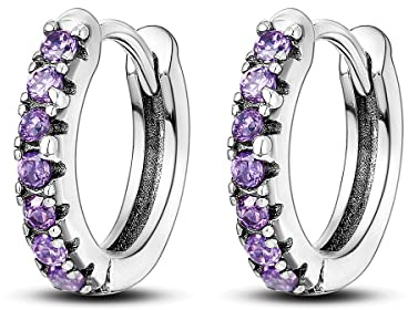 Parmuz, Orecchini a cerchio da donna in argento Sterling 925, piccoli orecchini ad anello con ciondolo, con farfalla, acchiappasogni, orecchini a goccia, gioielli regalo per donna | Orecchini a cerchio in argento Sterling 925 con zirconia cubica, a forma di croce intrecciata, idea regalo per lei