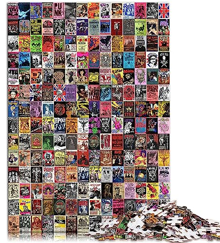 SIBREA Vintage Collage 1000 Teile Puzzle für Erwachsene und Familien, Holzpuzzle, Tolles Geschenk ab 12 Jahren, Größe: 50x75 cm