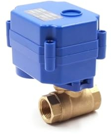 MUHM 3/8 motorisierter Kugelhahn 2-Wege-Messing-Elektrokugelhahn 2-Draht-Elektroantrieb mit vollem Anschluss AC/DC/ADC 220V 9-24V (Color : DC24V_CR01, Size : 3/8)