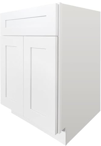 CozyHommie Shaker Style RTA cabinets Kitchen Solid Wood Base Cabinet with 1 Shelf, 2 Doors, and 1 Drawer(30 Width x 24 Depth x 34-1/2 Height)