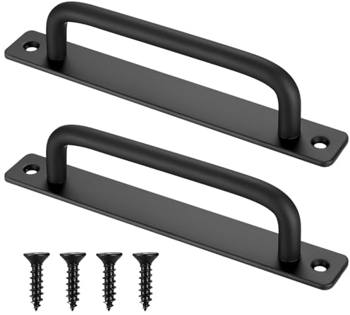 YITYDaMai Set di 2 Maniglie per Porte Scorrevoli, Maniglie Armadietto Nero con Viti, per Armadi, Cucina, Mobili, Cancello da Giardino, Manici per Porte del Capanno