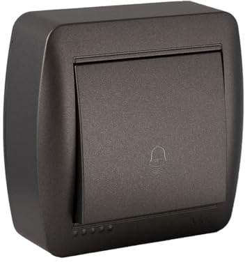 Solera Pulsador para Timbre Mural 7,4 x 7,2 x 2,8 cm 250 V 10 A Grafito