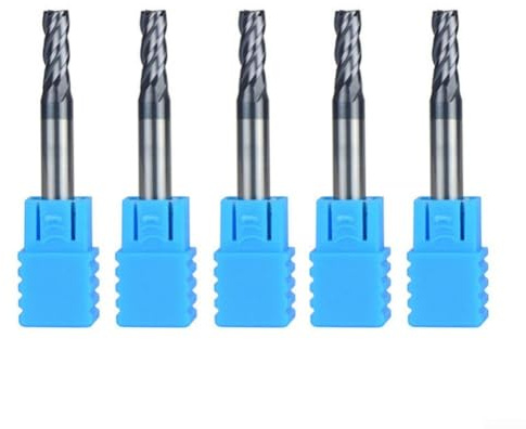 5-teiliges Bohrer-Schaftfräser-Set (5 mm), 4 Rillen, Hartmetall, gerader Schaft, Fräser, Werkzeug zum Schneiden von Holz, Aluminium, Stahl, Titan, Metall, Stahl