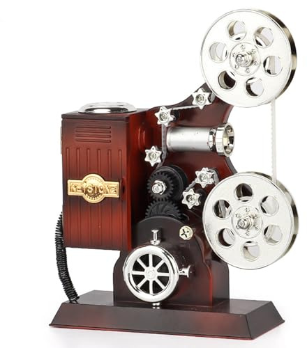 Fayemint Caja de Música con Diseño de Proyector, Mini Music Box Vintage Simulation Proyector, Creativo Mini Proyector Caja de Música, para Cumpleaños, Bodas