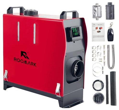 Roomark 5 kW Dieselheizung 12 V Diesel-Luftheizung Alles in einem, schnelles Aufheizen, geräuscharm, tragbar, Diesel-Standheizung mit LED-Monitorschalter, Fernbedienung für Auto, Wohnmobil, LKW