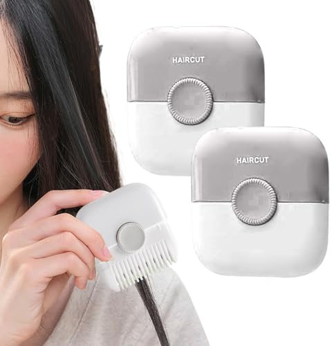 Split Ends Hair Trimmer for Women Hair Cutting Comb 2 in 1 Mini Trimmer 2Pcs Detachable Dustproof Knob Adjustable Portable Stainless Steel Blade Hair Cutting Tools