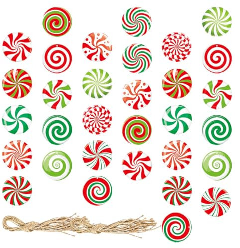 Cabilock 1 Satz Weihnachtsdekoration Zum Aufhängen Christbaumschmuck Weihnachten Weihnachts Party Christmas Tree Gefälschte Süßigkeiten Weihnachtsanhänger Anhänger in Bonbonform Papier 32st