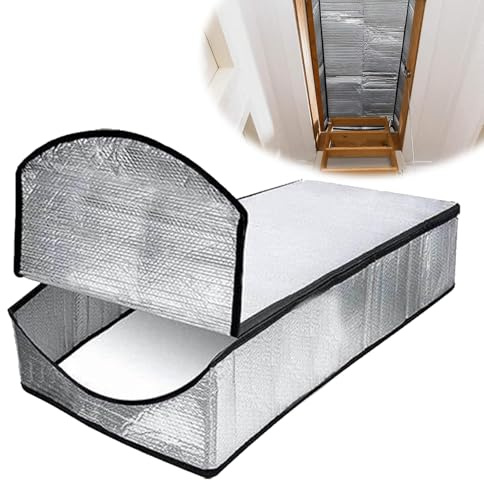 Copertura isolante per Scale Mansardate, Sottotetto Scale Copertura Isolante con Cerniera, Copertura Isolante per Porta Della Soffitta Isolamento di Alta Qualità Impermeabile Doppia Bolla,138X63,5X28