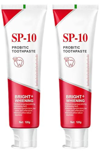 Sp-10 Probiotika-Zahnpasta, Sp10 Probiotika, Whitening Zahnpasta, ohne Fluorid, Anti-Plaque-Zahnpaste, 2 Stück