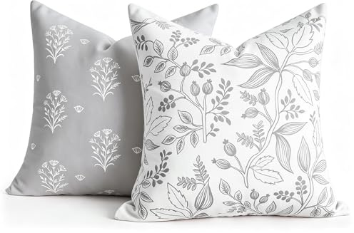 Kissenbezug 40x40 Dekokissen Grau 2er Set Sofakissen Samtkissen Doppelseitiger Dekorative Moderne Zierkissenbezüge Super Weich Landhausstil Kissenhüllen Square für Sofa Wohnzimmer Schlafzimmer Deko