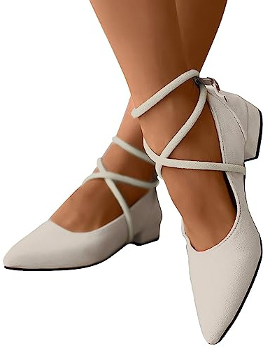Hsternexy Dirndl - Scarpe da donna con tacco, stile tradizionale bavarese, con tacco a blocco, elegante per Dirndl, C01 bianco, 39/EU