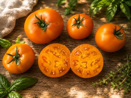 Tomate Russian Persimon 10 Samen Alte Sorte Gelb Orange Fleischig Süß