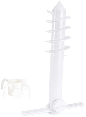 Levemolo Ancora per Ombrellone da Spiaggia Portatile 2 Pezzi in ABS Bianco Trivella a Vite a 5 Rotazioni e Ganci 4 Angoli 80x4,8mm per Stabilizzazione in Giardino e Campeggio