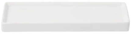 FZL02068LM Macetero de platillo para plantas de jardín, rectangular, paleta de cerámica, platillo multicolor para plantas (blanco, pequeño)