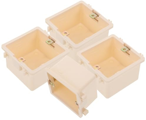 BUGUUYO Scatola di Giunzione a Parete in PVC Ignifuga 86 Tipo Contenitore per Prese da Incasso Set da 4 Pezzi Bianco Spesso per Installazione Elettrica Fai da Te e Progetti Elettronici