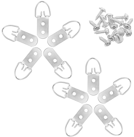 Sosoport Set da 30 Ganci per Cornici con Anello a d e Viti, Ferramenta Resistente per Appendere Quadri, Tele e Cornici in Legno, Kit Completo per Decorazioni Murali in Casa, Ufficio e