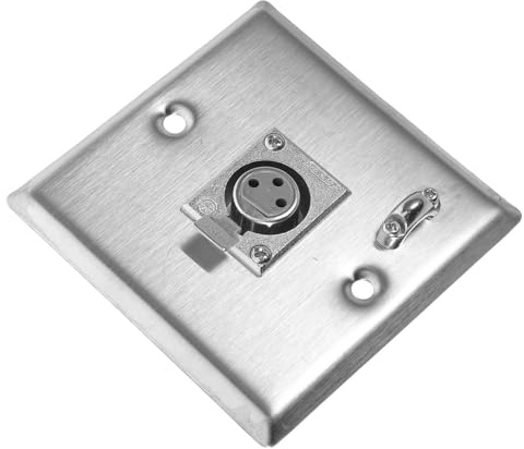 MOLUCKFU Connecteur XLR Compatible Professionnel Transmission Sonore Stable Prise Femelle en Caoutchouc Argenté, Montage sur Panneau pour Microphone pour Karaoké à Domicile