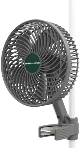 MARS HYDRO Grow - Ventilatore oscillante con clip, 15,2 cm, 10 livelli di vento | Motore EC, controllo APP/WiFi tramite iHub o iControl, ventola silenziosa da 32 dB per Growbox, tenda da coltivazione, 9 W