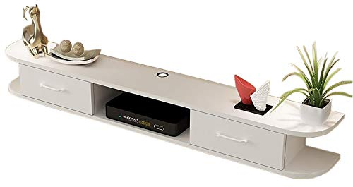 Xyanzi-Estanterias para DVDs Marco Flotante, Consola De TV Gabinete De Pared Estante De La Caja Superior del Set Madera Maciza, 120 * 24 * 18cm Estante de Almacenamiento Funcional (Color : A1)