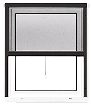 jarolift 4 in 1 Zanzara Insektenschutzrollo Fliegengitter für Fenster, Bausatz mit Aluminium-Rahmen, Robustes Fiberglas-Gewebe, 100 x 160 cm (B x H), Anthrazit