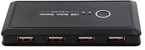 cablecc KVM USB Switch Selector 2-Port-PCs, die 4 Geräte für Tastatur, Maus, Scanner und Drucker gemeinsam nutzen (USB 2.0)