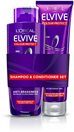L'Oreal Elvive Colour Protect Anti-Brassiness Purple Shampoo & Conditioner Set (200ml + 150ml)