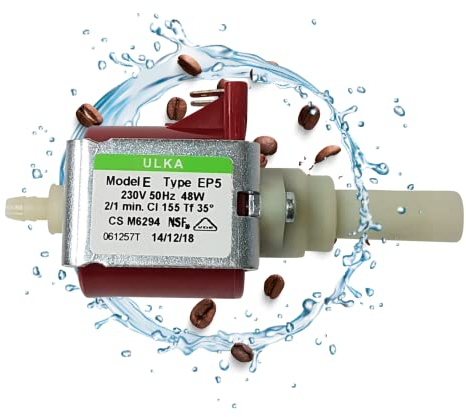 Lichtblau Pompa Ulka EP5 48W 230V I Pompa di ricambio per Whirlpool Bauknecht 481236018581, DeLonghi 5132106900, Indesit-Company C00312985, Philips 422245945091 I Pompa acqua macchina caffè