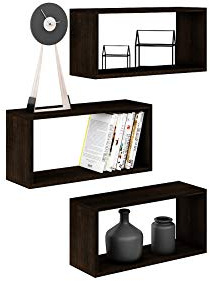 MATKAM Adam Wandregal in moderner Optik | 3 Regalwürfel, Maße je B/H/T 31 x 65 x 21 cm | Holzstärke 18 mm | In verschiedenen Ausführungen erhältlich | Max. Belastung 20 kg (Wenge)