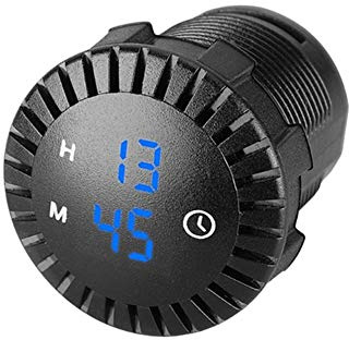 Asudaro Horloge LED Tactile Numérique Étanche 12V/24V Mini Digitale pour Voiture, Moto, Navire, SUV - Diamètre 2,01 Pouces