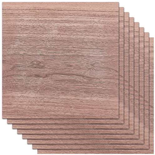 BENECREAT 8 Blatt Walnussholzblatt, 30x30 cm/11.81x11.81 Zoll Quadratische Hartholzfurnierplatten Für Holzhandwerks-DIY-Projekte, 0.5 mm Dünn