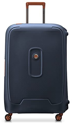 DELSEY Paris - MONCEY - Valise Grande Taille rigide matière recyclée et Recyclable - 76x52x30 cm - 97 litres - L - Bleu Encre