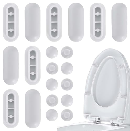 20 Stück WC Sitzdeckelpuffer, WC-Sitz-Puffer Auflagestopfen für Toilettensitz Abstandhalter Ersatzpuffer für WC Brille Dämpfer WC-Sitz Stoßstange für Toilettendeckel für Zuhause Büro Hotel (Weiß)