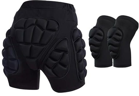 Runstarshow Padded Shorts Hip Pads Impact Protection Shorts Snowboard Bum Padding Knee Pads Elbow Guard Ice Skating Accessories Padded Pants Protective Gear Snowboarding Skiing Riding Biking