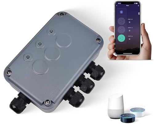 Smart Außenschalter, NineLeaf 3-fach Outdoor-Schaltbox, robuste IP66 wasserdichte Box, WiFi-Licht-Timer, Garten Schalter, Ferngesteuerte Teichbeleuchtung, kompatibel mit Tuya/Smart Life, 110V-240V