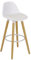 Baroni Home Taburete con Respaldo y cojín, reposapiés – Diseño Moderno, Taburetes Altos de PU y Madera de Acero para casa y Restaurante, 40x42x92 cm, Blanco, 1 Unidad