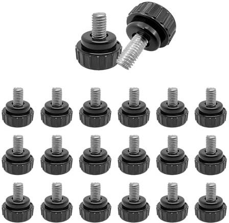 KINHARD 20 Stück Sternkopfschraube, M6 x 16mm Rändelschraube, Schwarz Flügelschrauben, Sterngriffschraube für Werkzeugmaschinen Mechanische Geräte Möbeldekoration Elektronische Geräte