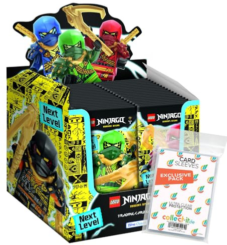 Bundle mit LEGO Ninjago Serie 9 Next Level Trading Cards - 1 Display (50 Booster) + Exklusive Collect-it Hüllen