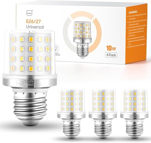 MIAOKE E26/E27 Warm Light LED Bulb,10W Warm Light，900 Lumen Light Bulb，Can Reduce Energy Consumption by 90%，Spiral Light Bulbs are Suitable for Bathroom，Ceiling Fan and Outdoor