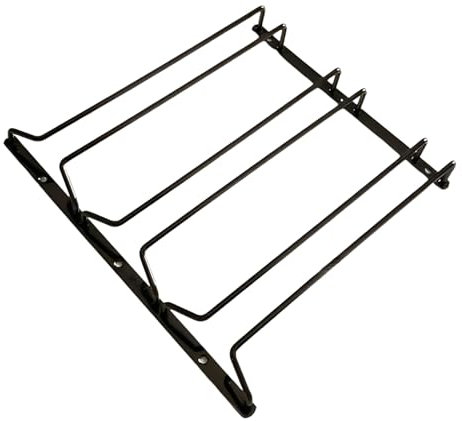Weinglashalter Hängend unter dem Schrank, 30/40/50 cm, rustikaler weingläser halter aus schwarzem Metall, Weingläser-Aufbewahrung, mit Schrauben(3 Row 35cm)
