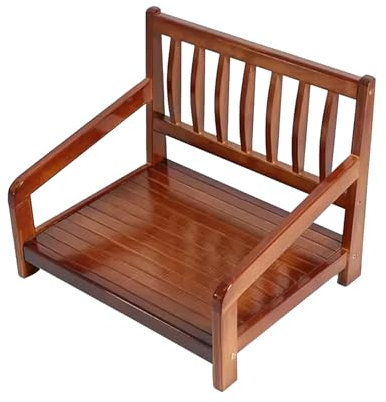 Tragbarer Holzstuhl im japanischen Stil mit Rückenlehne und Armlehnen, ideal für Erkerfenster, Wohnzimmer, Schlafzimmer, bequemer und stilvoller Fauler Stuhl