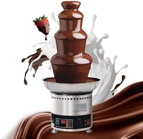 AIZYR Chocolate Fountain Machine Stainless Steel Chocolate Waterfall Machine, Chocolate Fondue Tower for Chocolate Sauce, Butter, Wedding, Party,4 Tiers