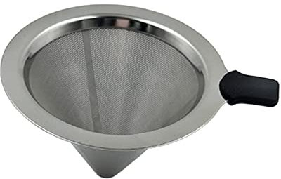 HOMSFOU Filtre à Café Acier Inoxydable Réutilisable Compatible Cafetière Individuelle